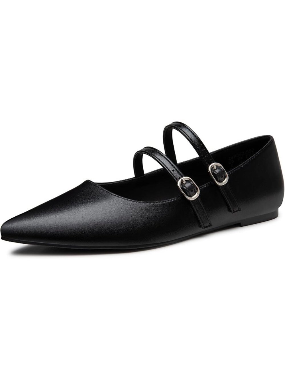 Women's Black Mary Jane Shoes Women Closed Pointed Toe Ballet Flats Comfortable